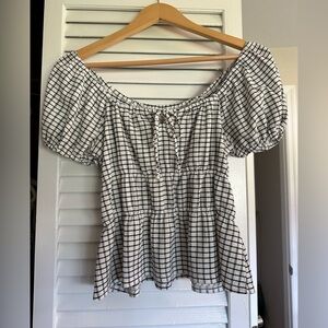 Madewell Black and White Omaha Blouse